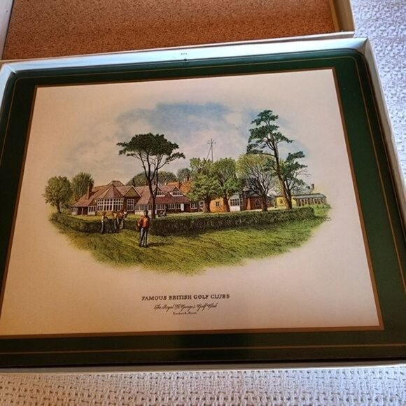 Pimpernel Vintage Famous British Golf Clubs Set of 6 Deluxe Finish PlaceMats - Picture 5 of 12